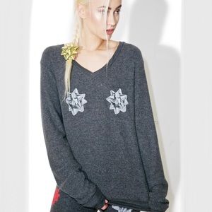 Wildfox present bows wrapping party sweatshirt
